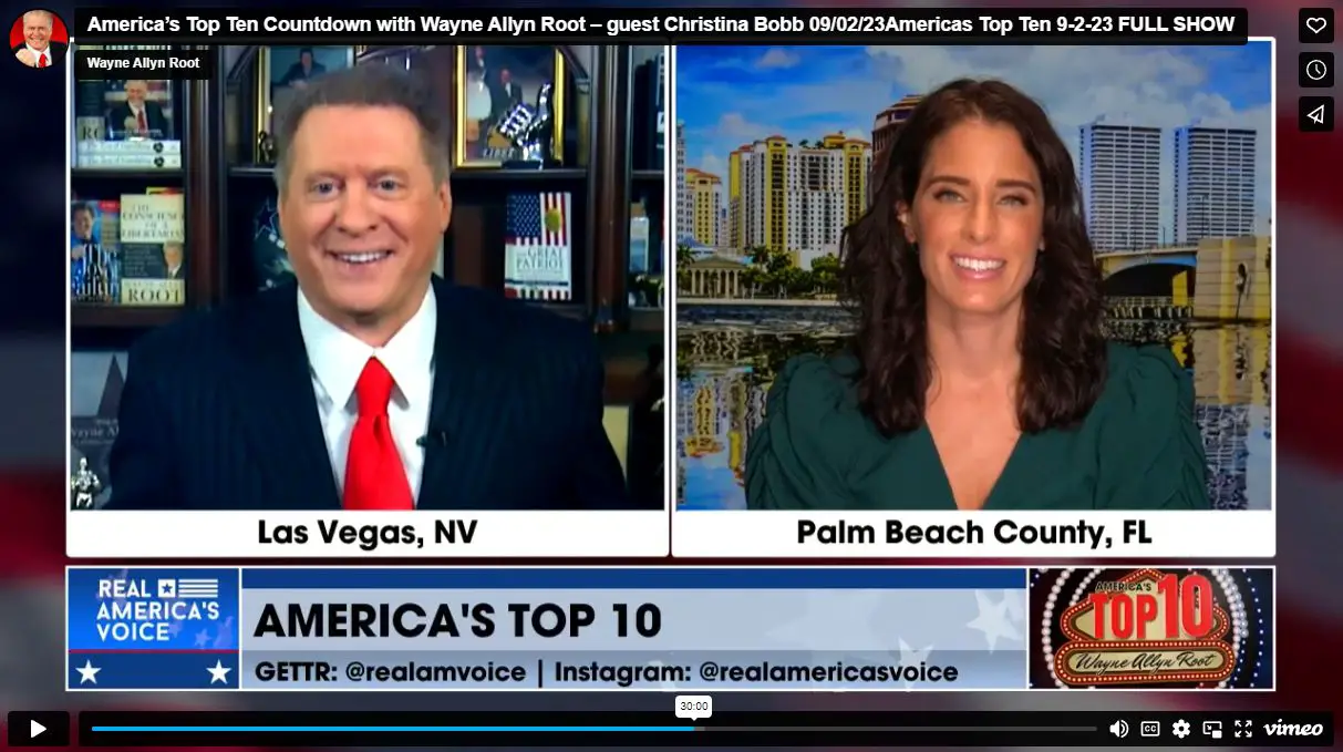 America’s Top Ten Countdown with Wayne Allyn Root – guest Christina Bobb 09/02/23